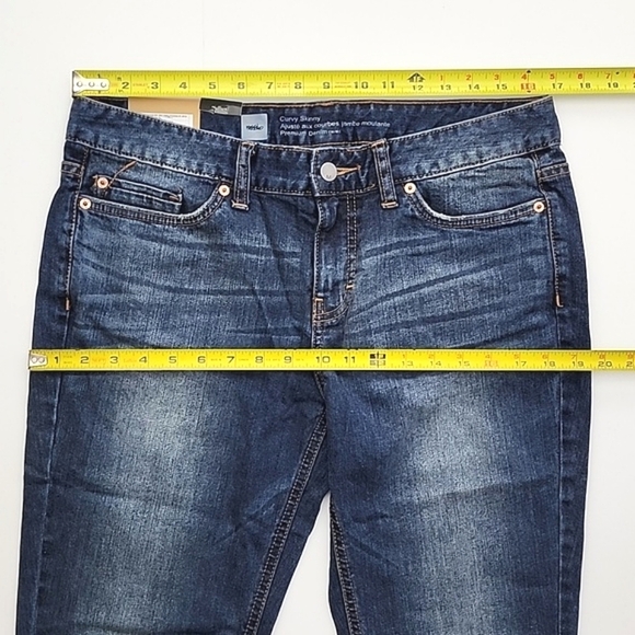 Massimo Women's Skinny Mid Waist Curvy Hip Dark Blue Denim Fade Stretch Size 10R - Picture 11 of 13